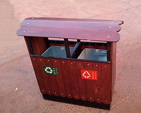 钢木垃圾箱-021